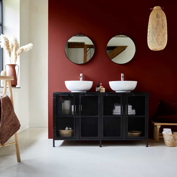 Meuble bas de salle de bain Vipava en métal noir