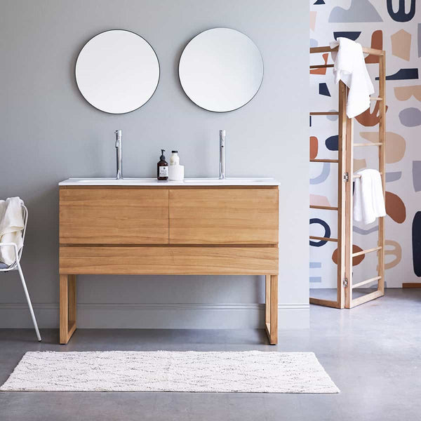 Meuble vasque Natisone en teck naturel