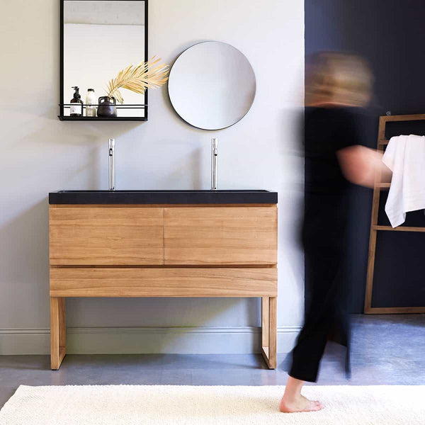 Meuble vasque Natisone en teck naturel