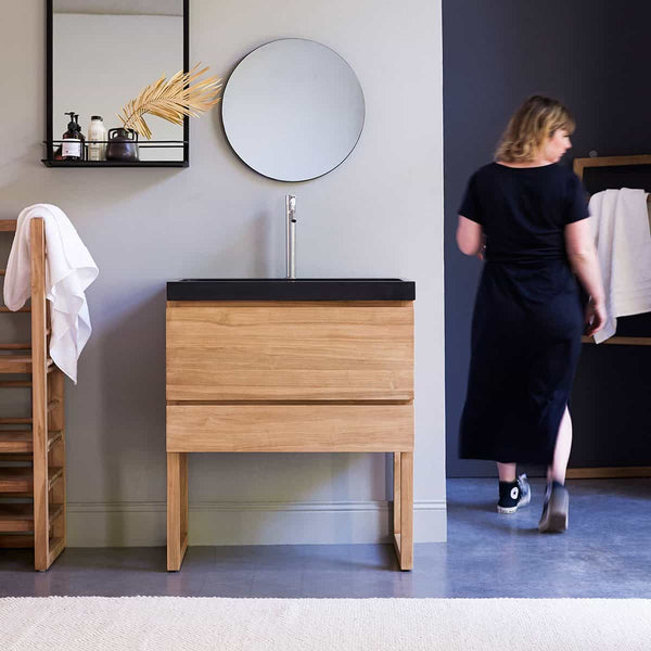 Meuble vasque Natisone en teck naturel