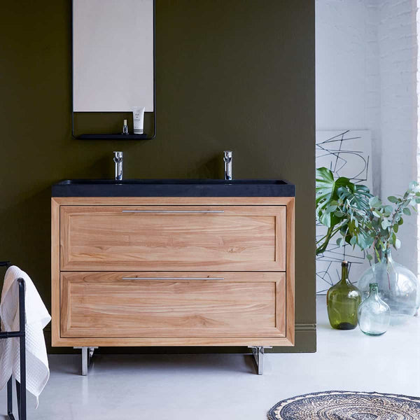 Meuble vasque Sile en teck naturel