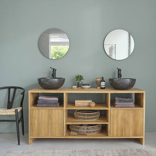 Miroir en bois de teck naturel