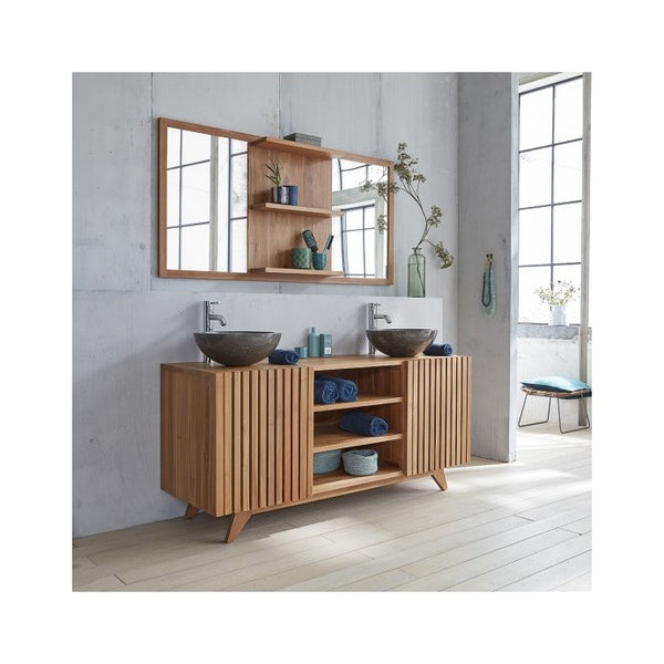 Miroir en bois de teck naturel