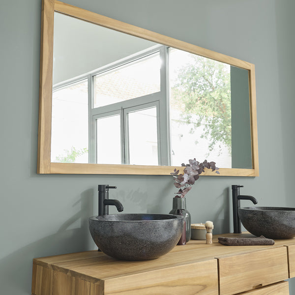 Miroir en bois de teck naturel