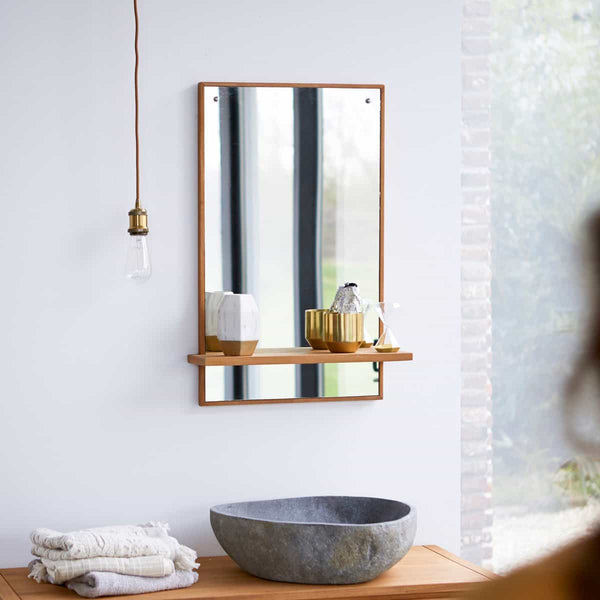 Miroir déco Guadiana en teck naturel