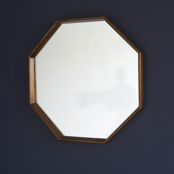 Miroir octogonal en bois de mindy HANAU, marron