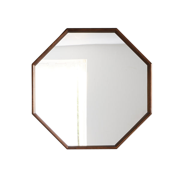 Miroir octogonal en bois de mindy HANAU, marron