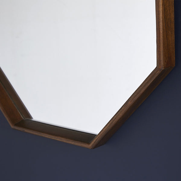 Miroir octogonal en bois de mindy HANAU, marron