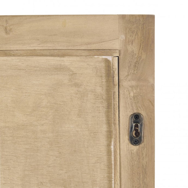 Miroir en bois de teck rectangulaire naturel naturel