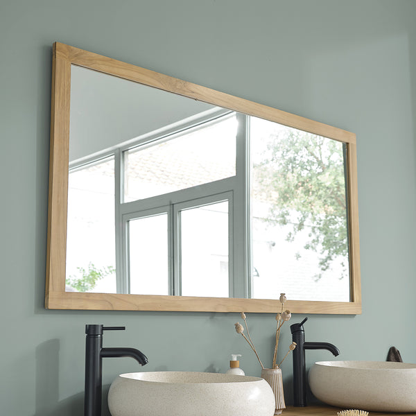 Miroir en bois de teck naturel
