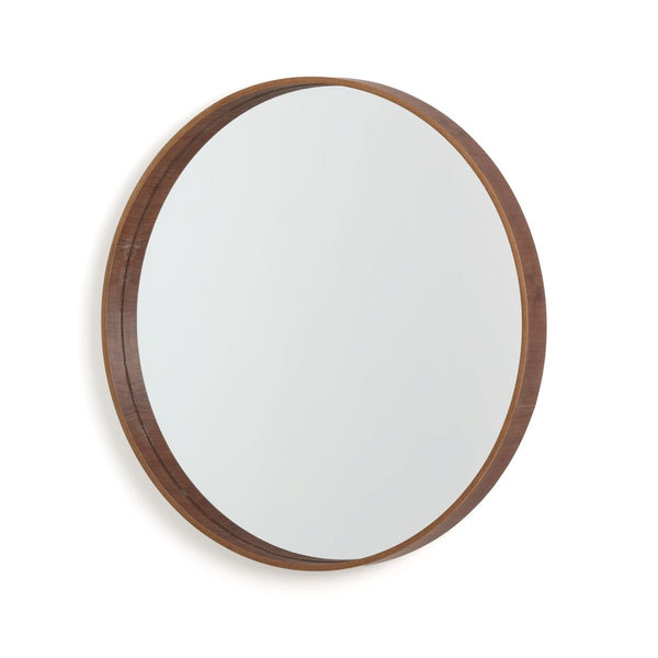 Miroir rond Rémarde en noyer noyer