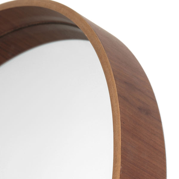 Miroir rond Rémarde en noyer noyer