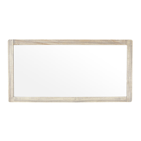 Miroir rectangulaire en bois d'hévéa gris