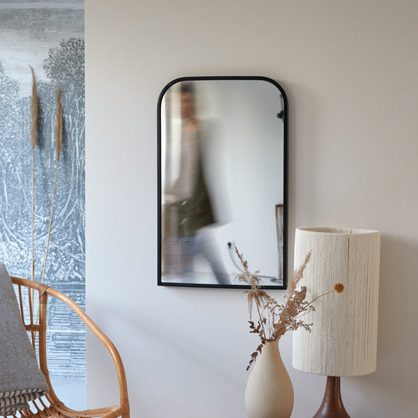 Miroir Valdavia en métal noir