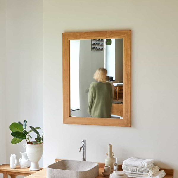 Miroir déco Vanois en teck naturel