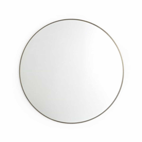Miroir Déco Salado en métal brossé laiton vieilli Ø120