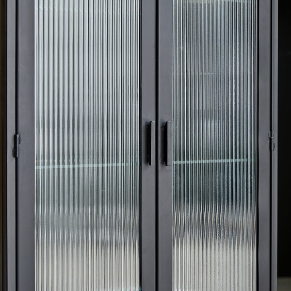 Vitrine vaisselier Sharda en métal et verre