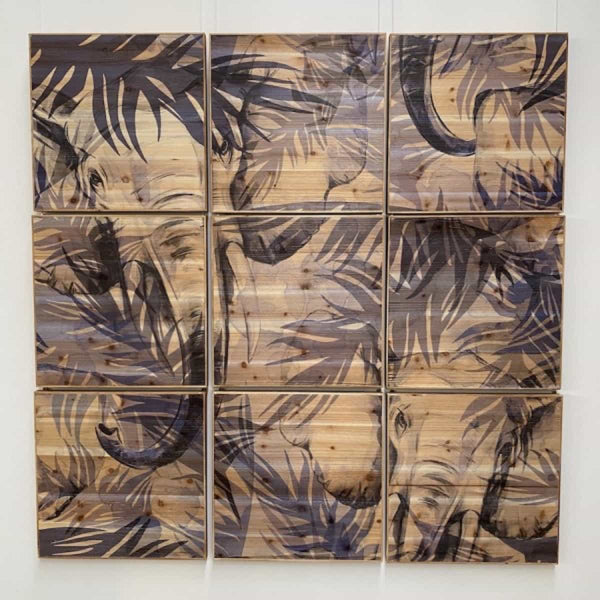Set de 8 panneaux Zahuapan en bois