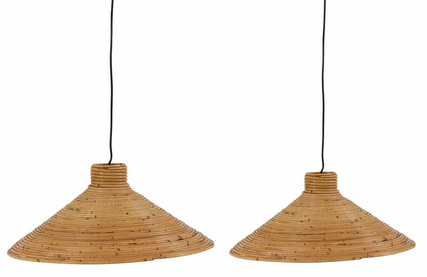 Suspension Sellustra en rotin naturel