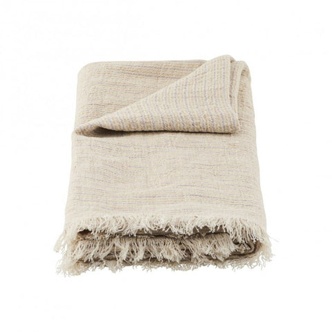 Plaid Alcofra en lin sable