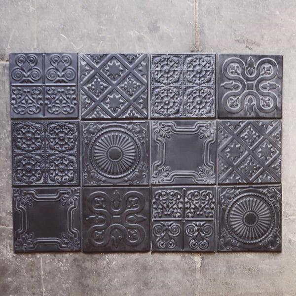 Set de 12 plaques Armería en métal noir
