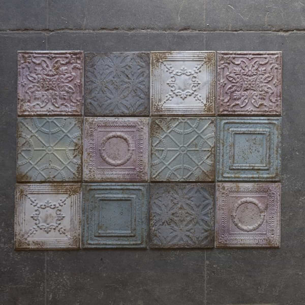 Set de 12 plaques Trujillo en métal lila