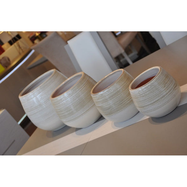 Poterie et soucoupe, Senne, beige