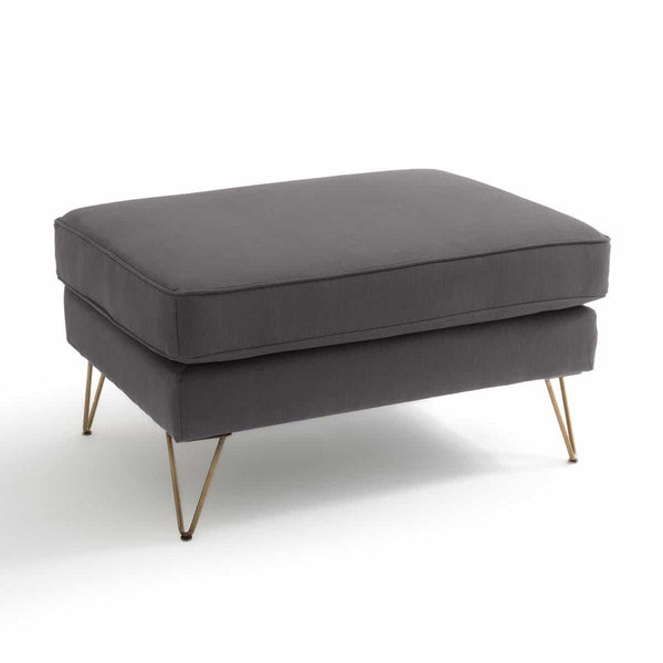 Pouf Elbe en coton et lin