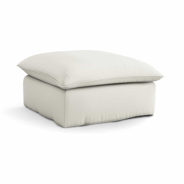 Pouf Eure en coton et lin