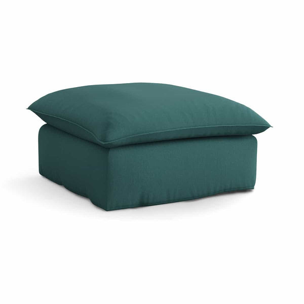 Pouf Eure en coton et lin