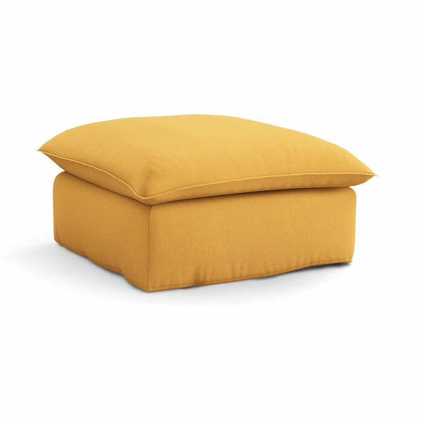 Pouf Eure en coton et lin