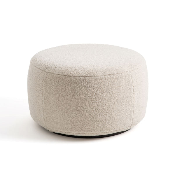 Repose pied xl polyester bouclette, FENSH desig craie