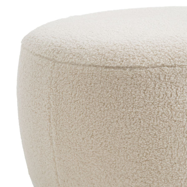 Repose pied xl polyester bouclette, FENSH desig craie