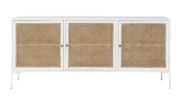 Buffet 3 portes Abuna, acacia blanc et bambou