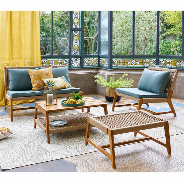 Repose-pieds Leysse en acacia beige