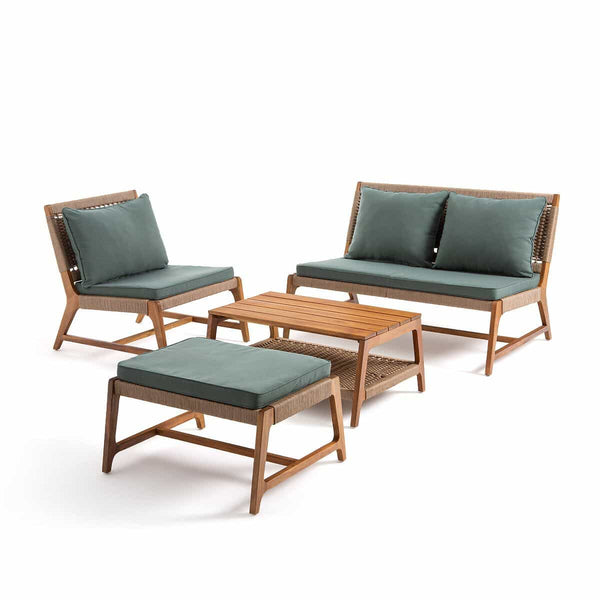 Repose-pieds Leysse en acacia beige