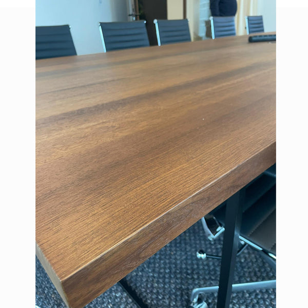 Table de réunion sur mesure Orco métal et bois foncé