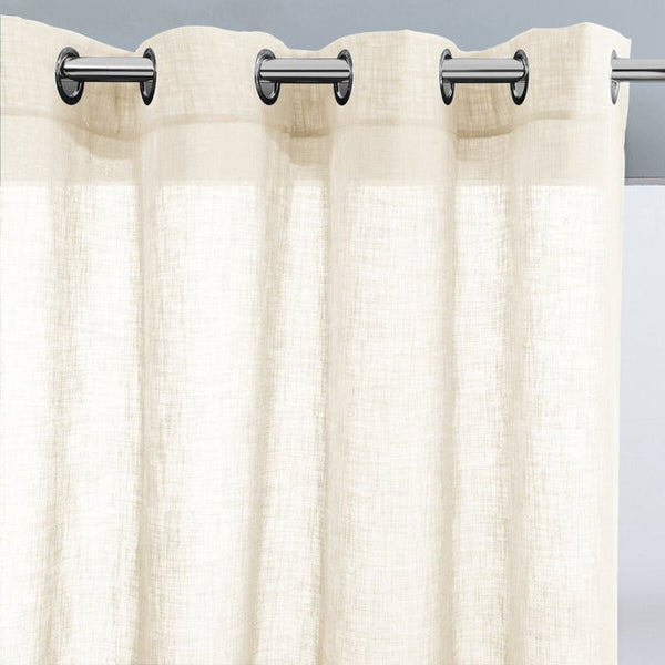 Rideau grande largeur Bénade en tissu effet lin écru