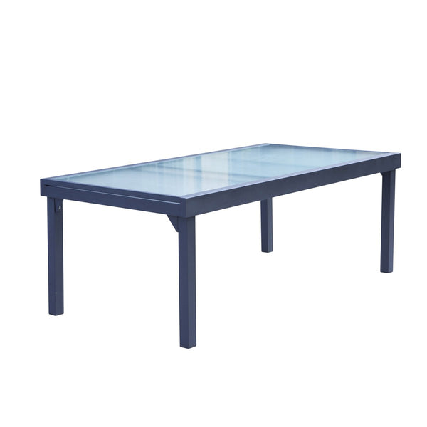 Salon de jardin extensible en aluminium et verre 8/12 places ARRIOUS, gris