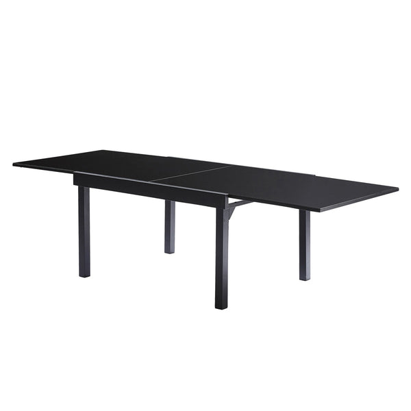 Salon de jardin extensible aluminium noir 6/10 places ARRIOUS, noir