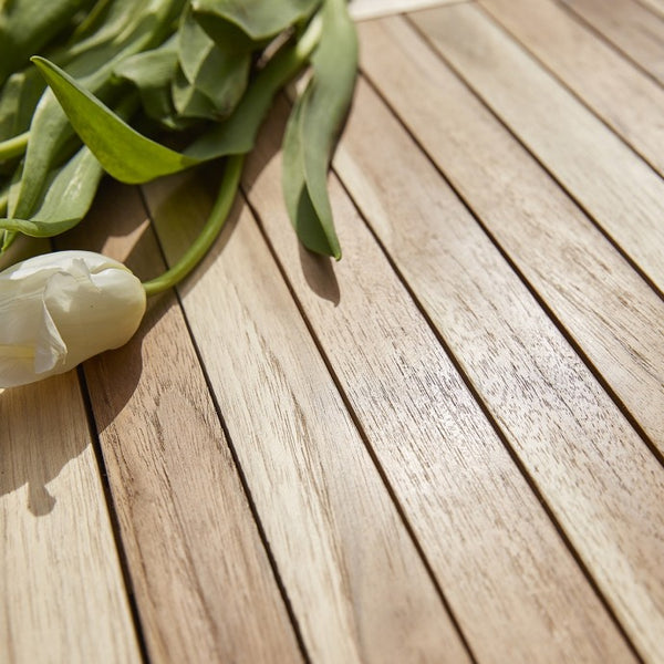 Salon de jardin extensible en teck 6 places marron
