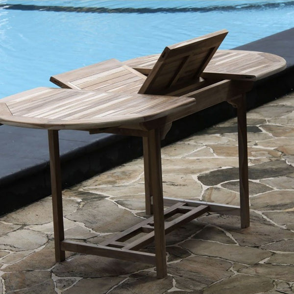 Salon de jardin extensible en teck 6 places marron