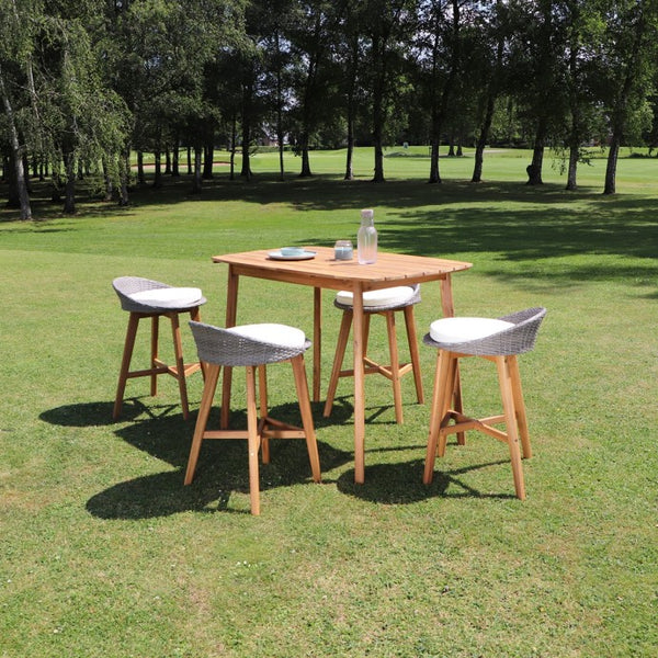 Salon de jardin haut en bois d'acacia 4 places
