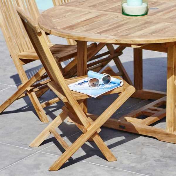 Salon de jardin extensible en bois de teck 6/8 places SAVIGNY, naturel