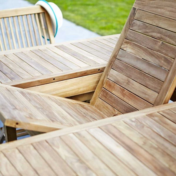 Salon de jardin extensible rectangulaire en teck 8/10 places SAVIGNY, marron