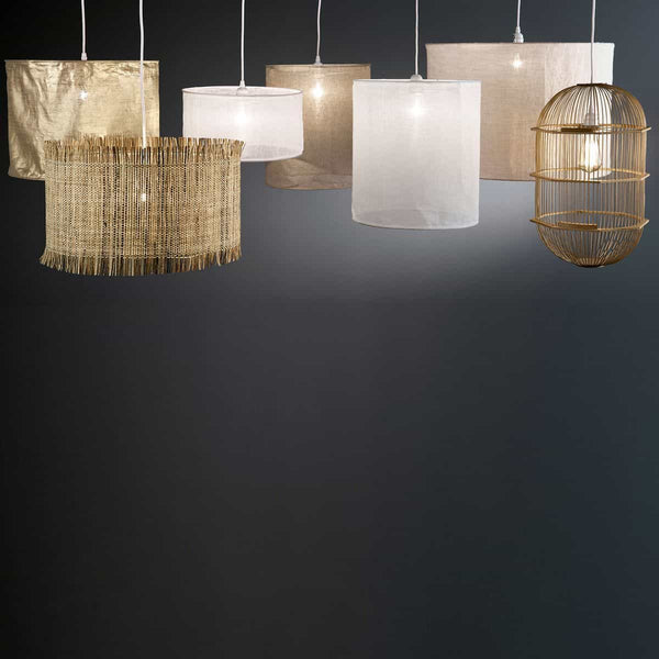 Suspension Ource en gaze de lin blanc