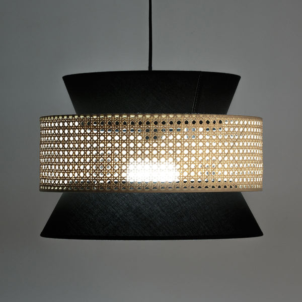 Suspension Ozanne en rotin noir