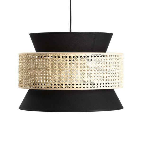Suspension Ozanne en rotin noir