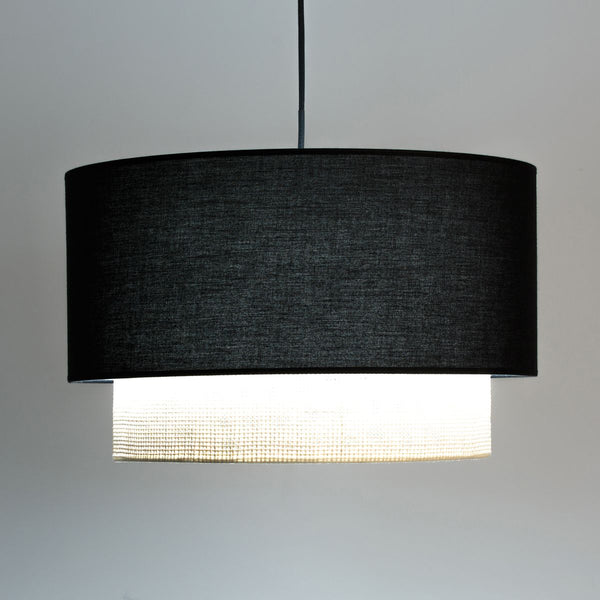 Abat-jour suspension cannage OZANNE, noir