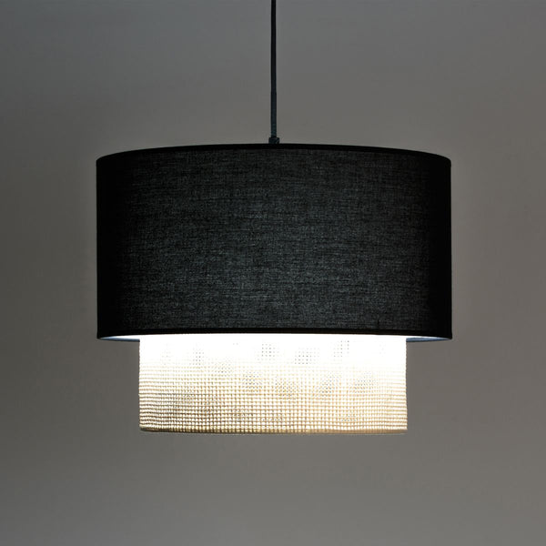 Abat-jour suspension cannage OZANNE, noir